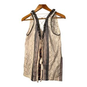 Artelier Nicole Miller Eyelet Fringe Dress Cover Up S